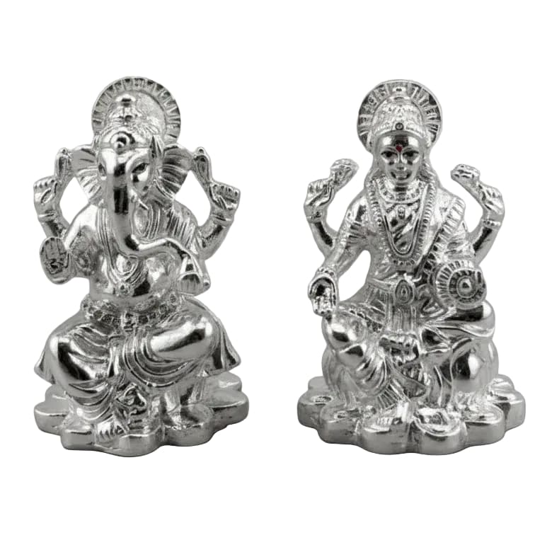 sterling Silver (92.5% purity) Solid Silver Ganesh Lakshmi