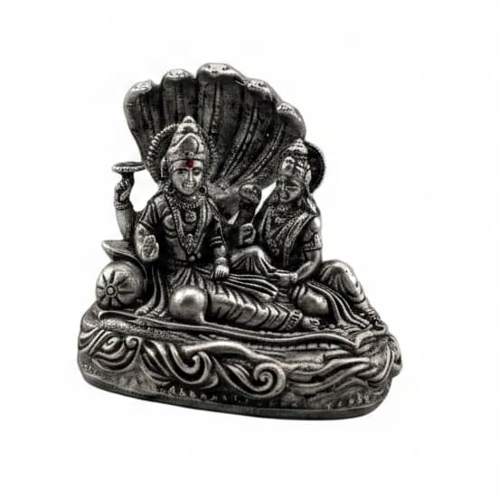 Sterling Silver (92.5% purity) Vishnu & Lakshmi Idol 40gm –