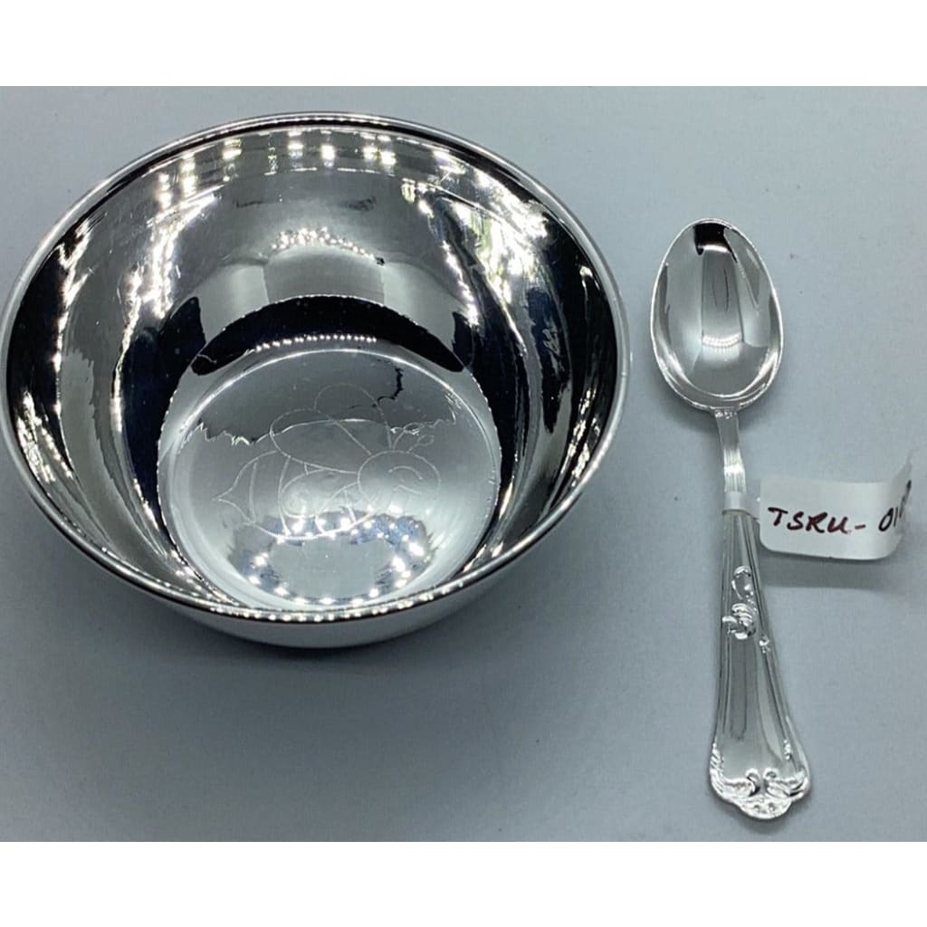 Sterling Silver 925 Honey Bee Bowl and spoon set ~8.5CM
