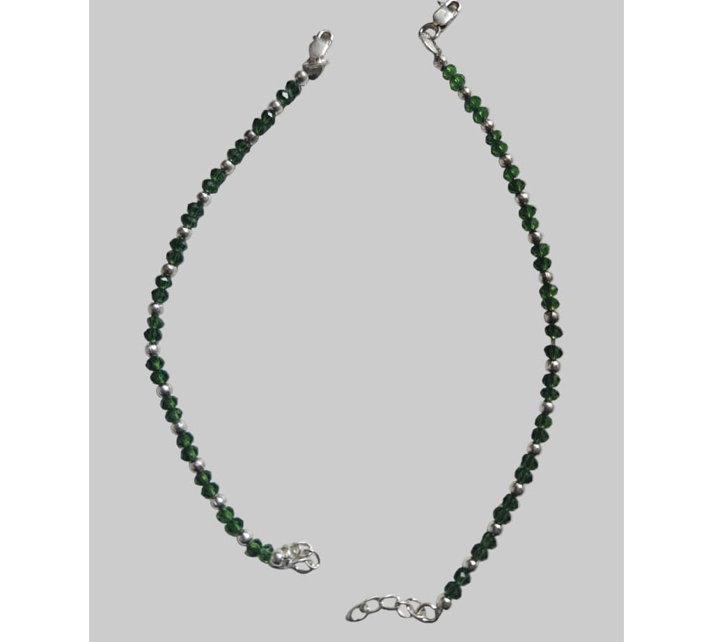 Sterling Silver Adjustable Green Bracelet for Kids (1 – 2 years old)