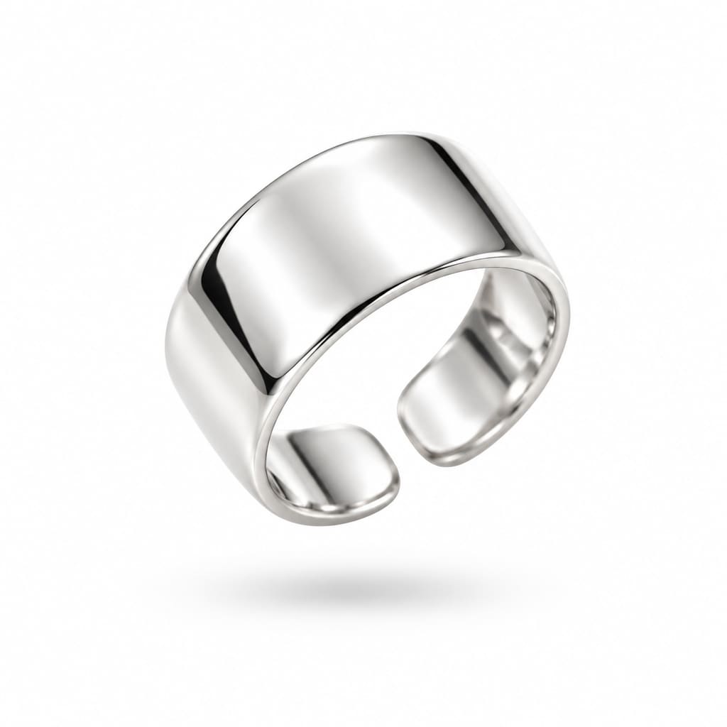 Sterling Silver Adjustable Wide Band Ring (7g)