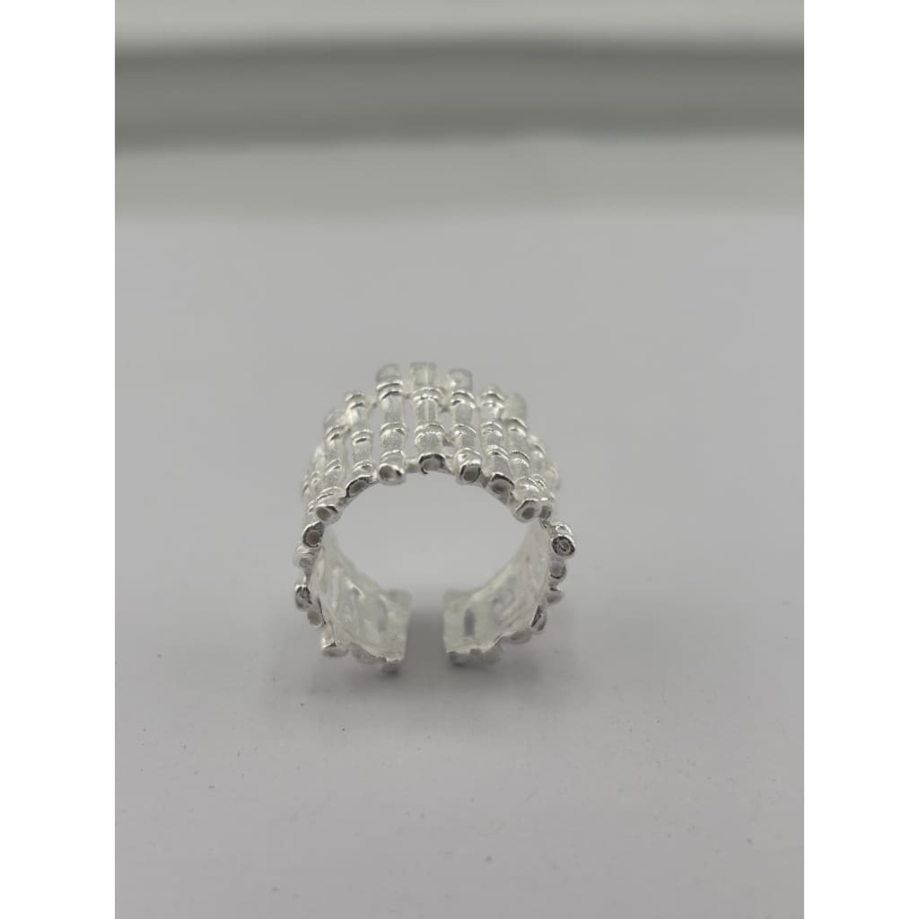 Sterling Silver Bamboo Lattice Ring (7g)