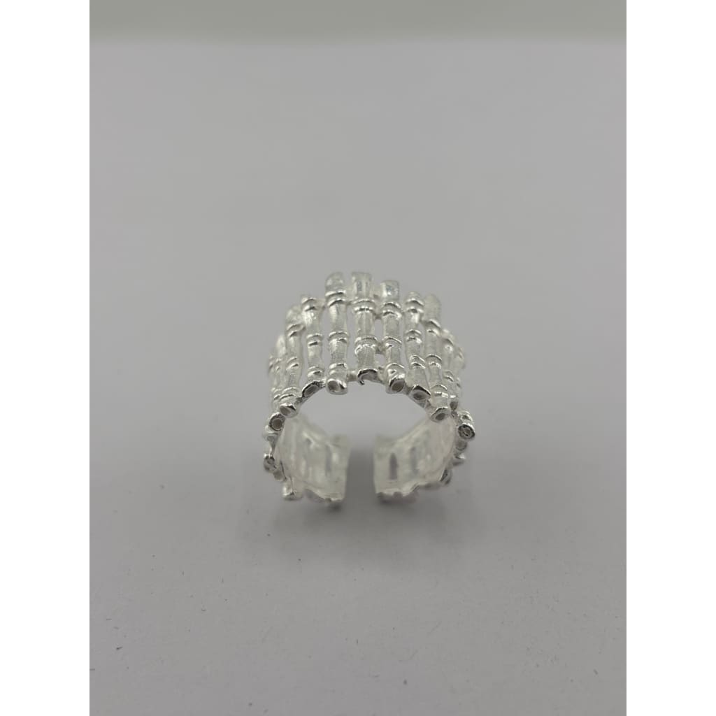 Sterling Silver Bamboo Lattice Ring (7g) – view 2