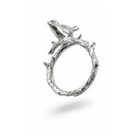 Sterling Silver Bird on Branch Ring (5.51g)
