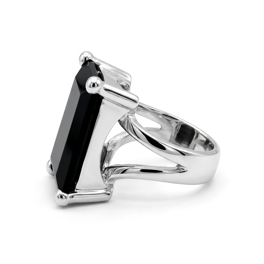 Sterling Silver Black Onyx Ring – view 4