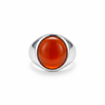 Sterling Silver Carnelian Signet Ring (15g) - Size O – view 4