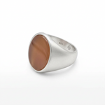Sterling Silver Carnelian Signet Ring (15g) - Size O – view 2