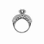 Sterling Silver Chevron Pave Ring (5.76g) - Size N – view 3