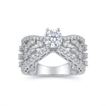 Sterling Silver Chevron Pave Ring (5.76g) - Size N – view 4