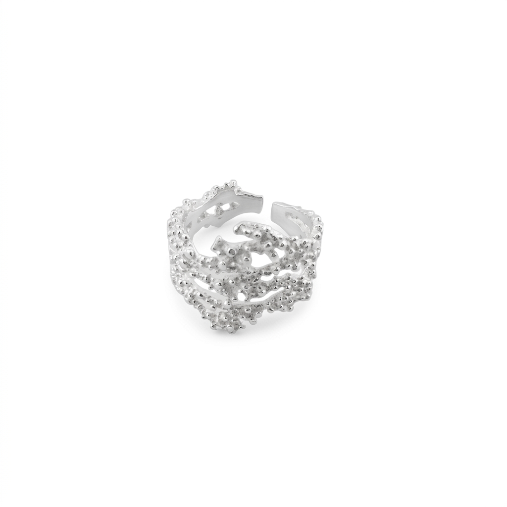 Sterling Silver Coral Branch Ring (4g) – view 4