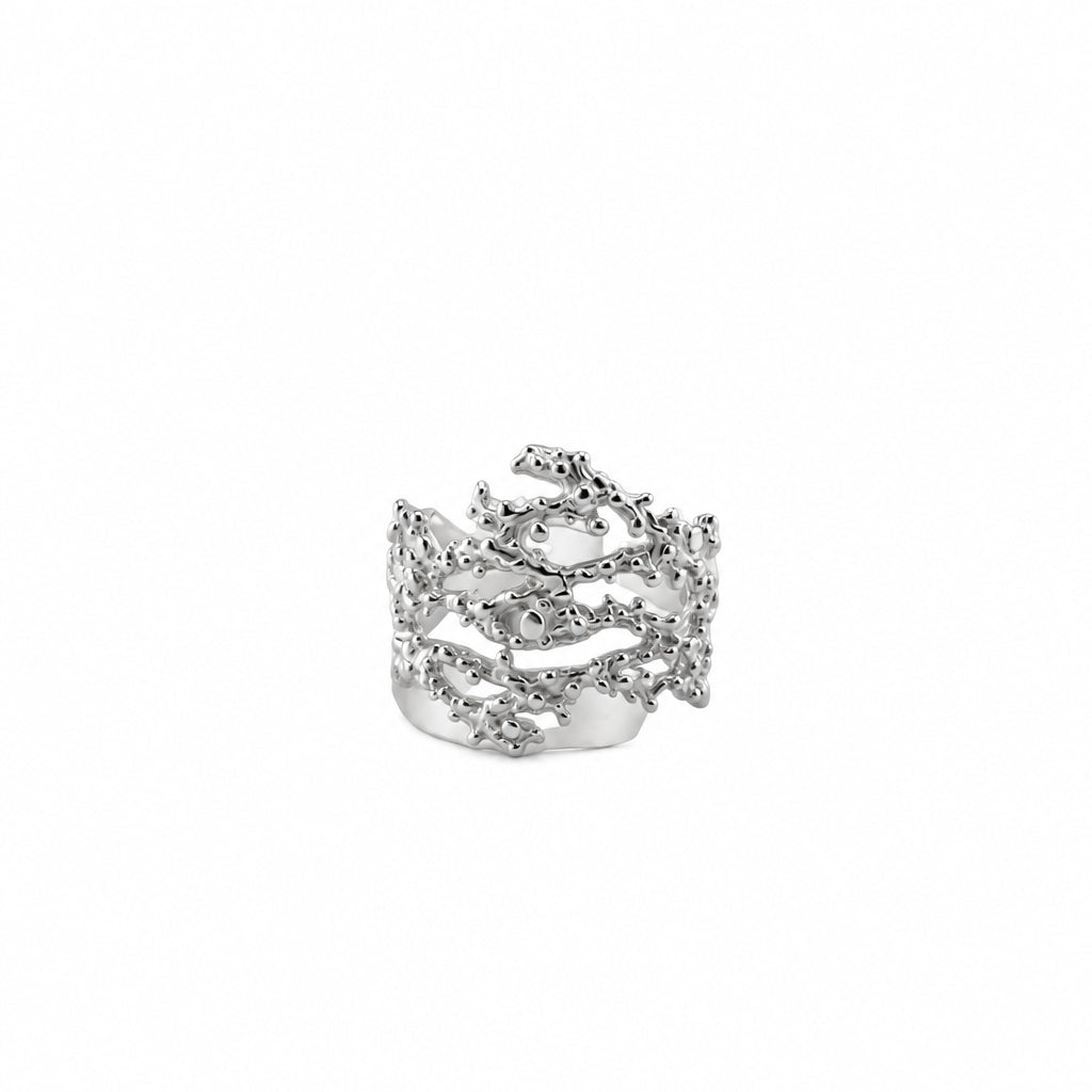 Sterling Silver Coral Branch Ring (4g) – view 3
