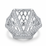 Sterling Silver CZ Hexagon Cage Ring (3.41g) - Size K – view 3