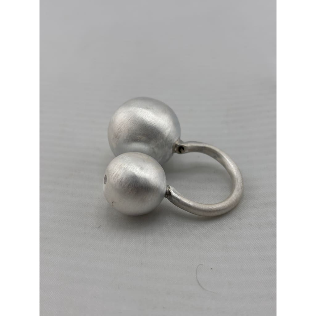 Sterling Silver Double Ball Ring (11.21g) – view 3