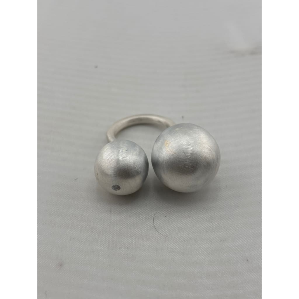 Sterling Silver Double Ball Ring (11.21g)