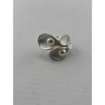 Sterling Silver Double Pearl Ring (10.1g) – view 4