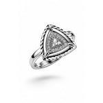 Sterling Silver Fluted Triangle Ring (2.34g) - Size O