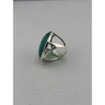 Sterling Silver Green Stone Ring (17g) – view 2