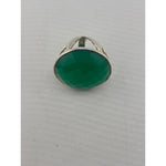 Sterling Silver Green Stone Ring (17g) – view 3