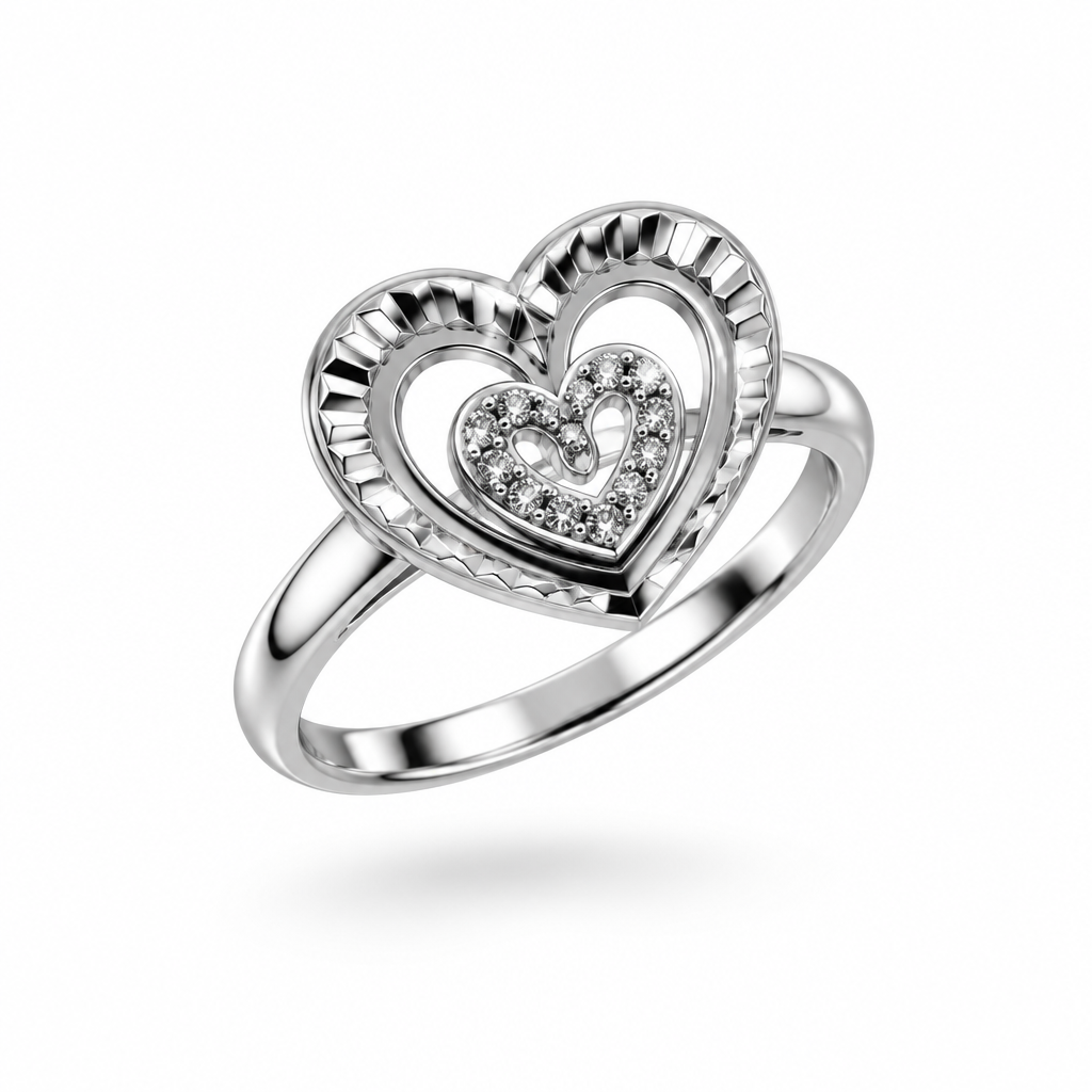 Sterling Silver Heart Ring (3g)