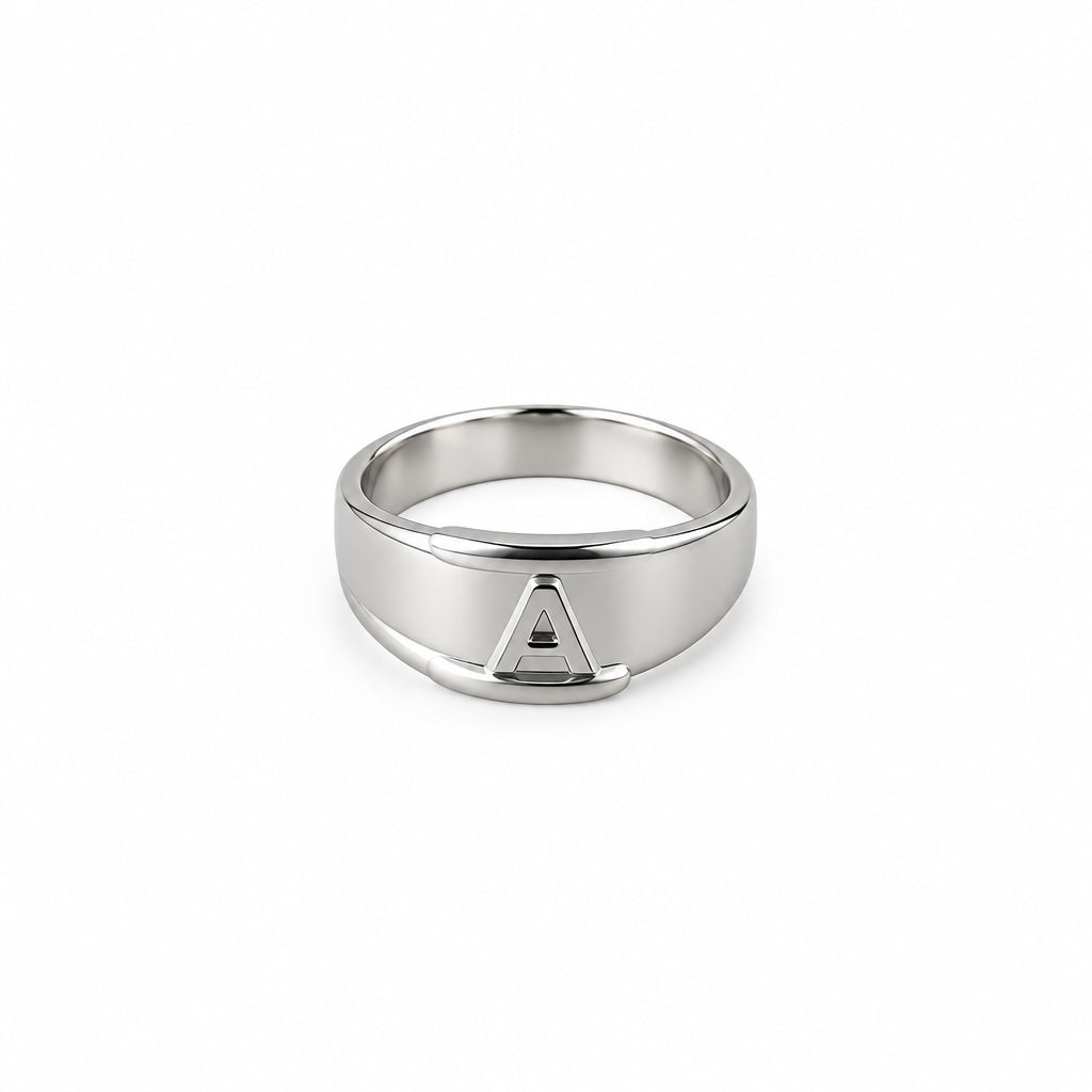Sterling Silver Initial A Ring – view 3