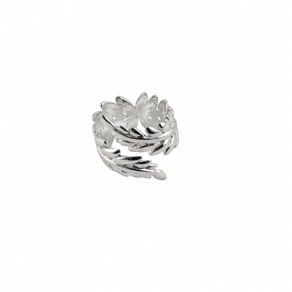 Sterling Silver Leaf Wrap Ring (5.61g) – view 4
