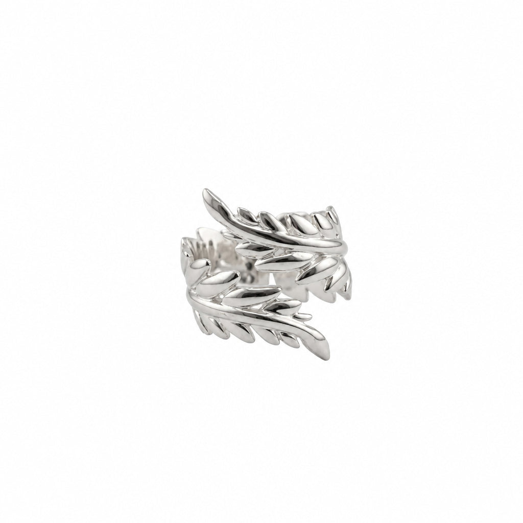Sterling Silver Leaf Wrap Ring (5.61g) – view 3