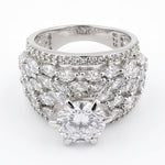 Sterling Silver Marquise Cluster Ring (8.64g) - Size O – view 3