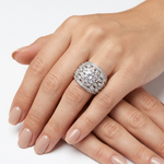 Sterling Silver Marquise Cluster Ring (8.64g) - Size O – view 2
