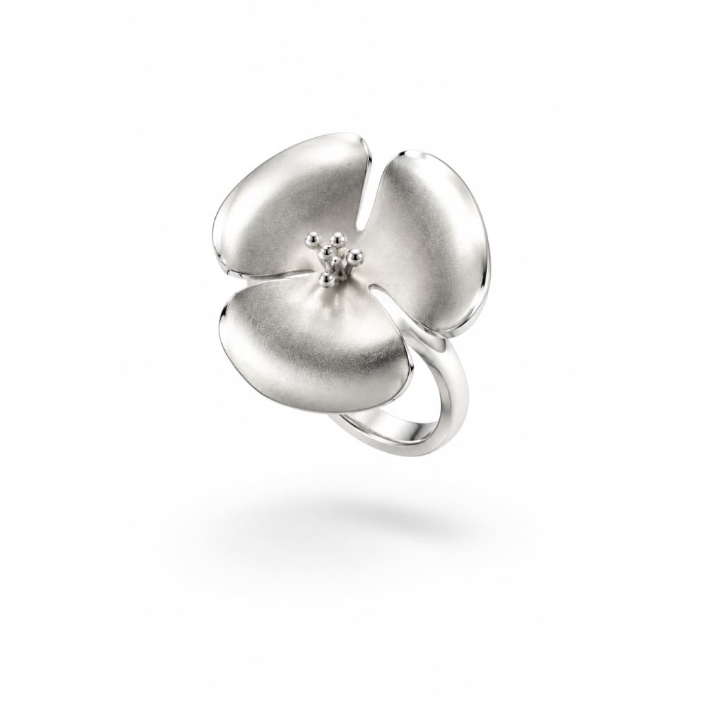 Sterling Silver Matte Blossom Ring