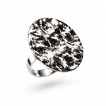 Sterling Silver Molten Textured Disc Ring