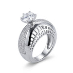 Sterling Silver Pave Solitaire Ring (12g) - Size O – view 4