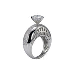 Sterling Silver Pave Solitaire Ring (12g) - Size O – view 5