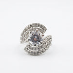 Sterling Silver Pave Swirl Ring (7.86g) - Size O – view 3