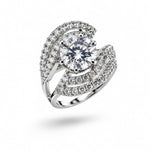Sterling Silver Pave Swirl Ring (7.86g) - Size O
