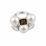 Sterling Silver Pearl Cluster Ring – view 2