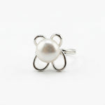 Sterling Silver Pearl Flower Ring – view 4