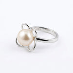 Sterling Silver Pearl Flower Ring