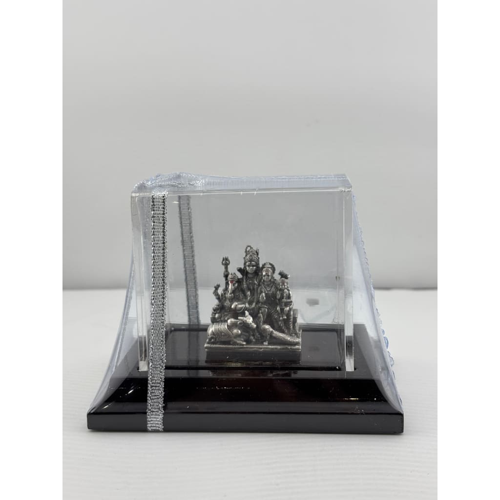 Sterling Silver Shiva Family Idol 47gm – Spiritual Shiv Parivar Murti for Home Mandir