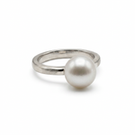 Sterling Silver Single Pearl Ring – view 3