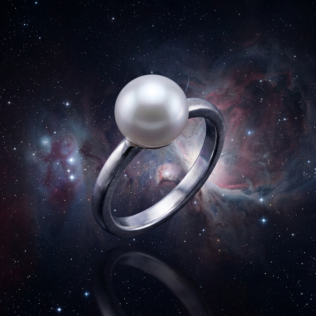 Sterling Silver Single Pearl Ring – view 4