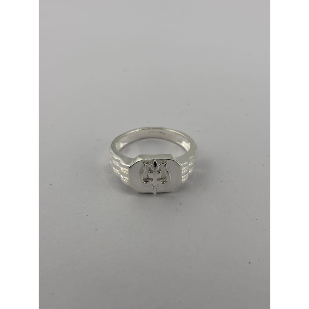 Sterling Silver Trishul Panel Ring – view 2