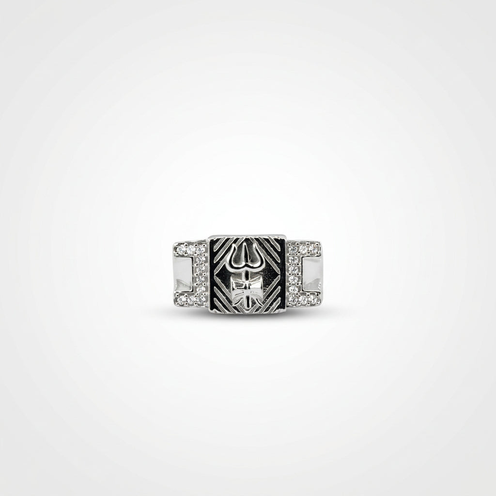 Sterling Silver Trishul Ring (5.42g)