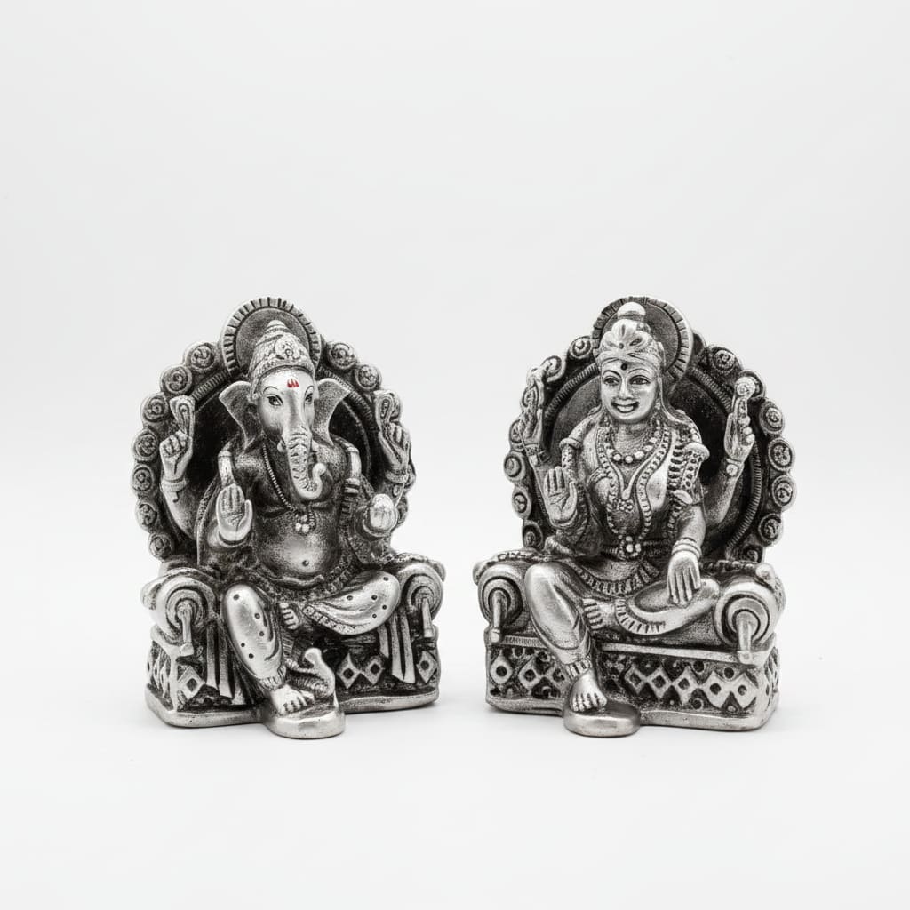 SterlingSilver (92.5% purity)Ganesh Lakshmi Idol 72gm –