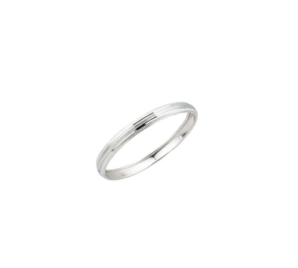 Striped Silver Kada – 925 Sterling Silver Bracelet Textured