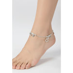 Sunburst Floral Charm Silver Anklet – 99.9% Pure Silver – Weight:16g