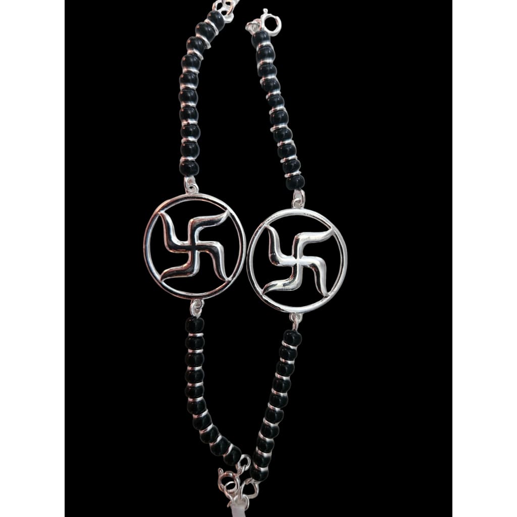SWASTIK Sterling Silver Adjustable Nazariya Bracelet for Kids (0 – 1 years)