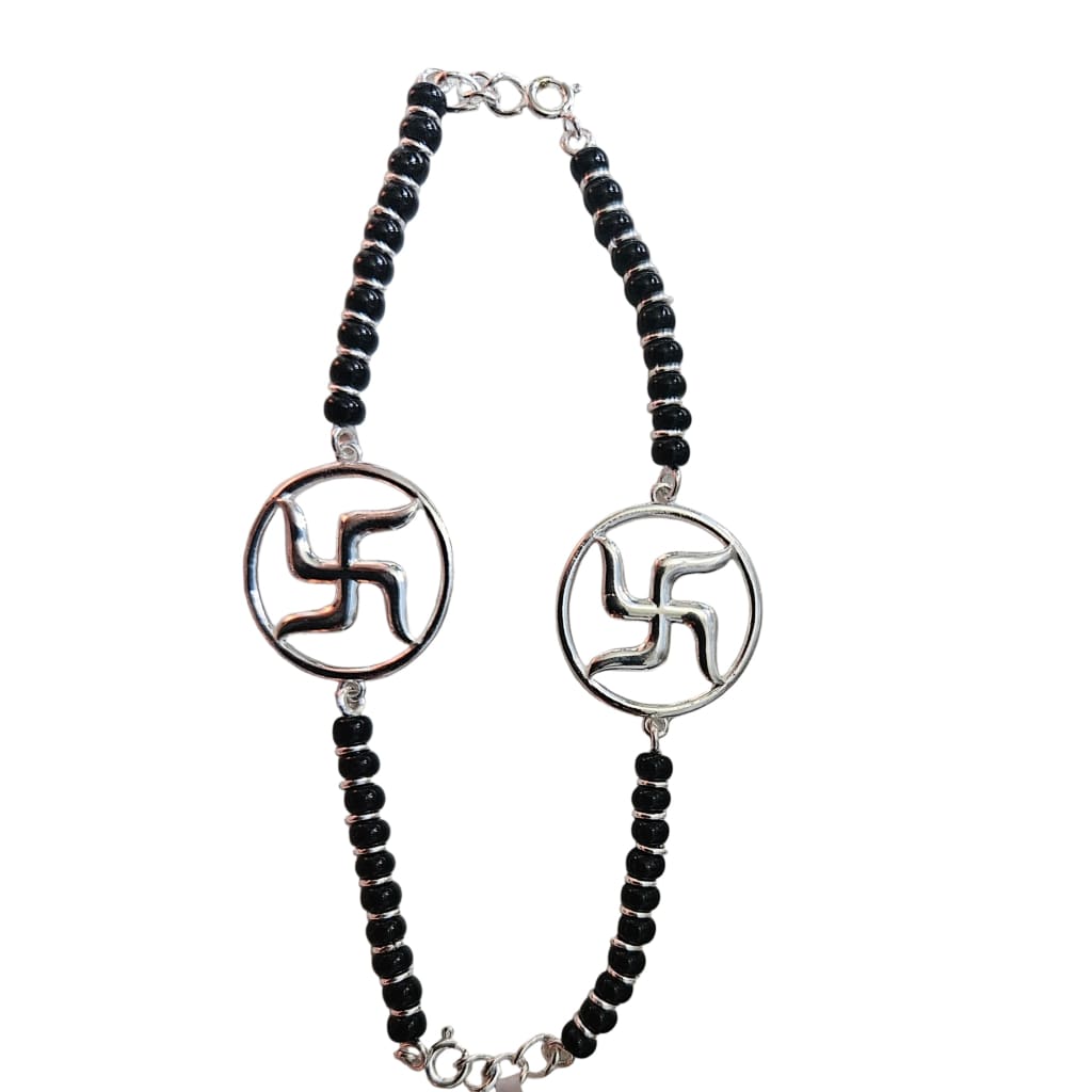 SWASTIK Sterling Silver Adjustable Nazariya Bracelet for Kids (0 – 1 years)