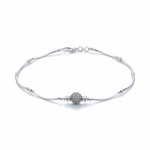 Wave Bar Silver Anklet – 99.9% Pure Silver – Weight:16g
