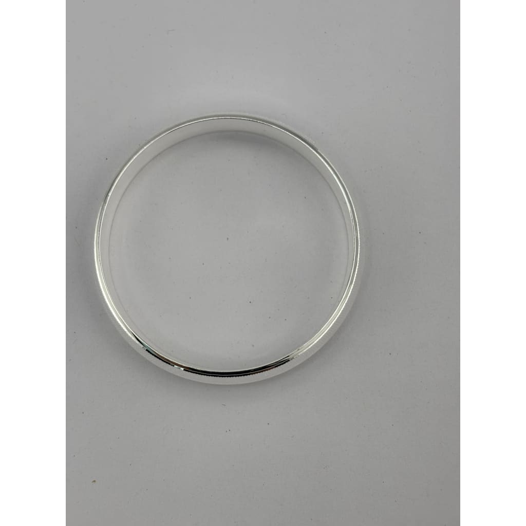 Wide Silver Kada with Diamond-Cut Cross-Hatch Diagonal Band – view 5