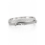 Wide Silver Kada with Pyramid Studs & Leaping Panther – view 6